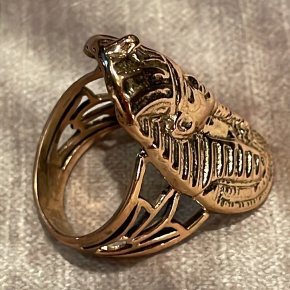 Vintage Bronze King Tut Egyptian Ring size 7.5 by Sajen - Picture 2 of 9